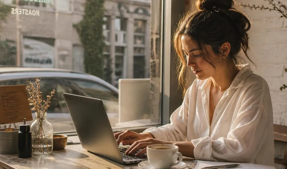 Freelancer sharing work with clients